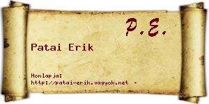 Patai Erik névjegykártya